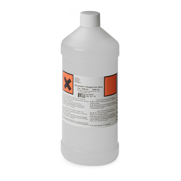 DETERMINACAO DE SILICA INTERVALO BAIXO E ULTRABAIXO MOLYBDATE 3 REAGENT 1000ML