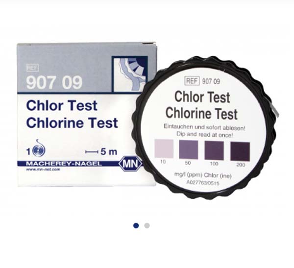 TESTE SEMI-QUANTITATIVO CLORO LIVRE 10 A 200 PPM TIRA DE 5 METROS